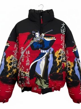 Vtg Y2K Veezo Rurouni Kenshin Anime Puffer Jacket Deadstock Size XL